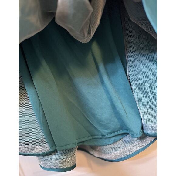 NWT Mac Duggal Teal Halter High Neck Shoulder Bow Mini Dress 20710 Size 2 - Picture 7 of 16